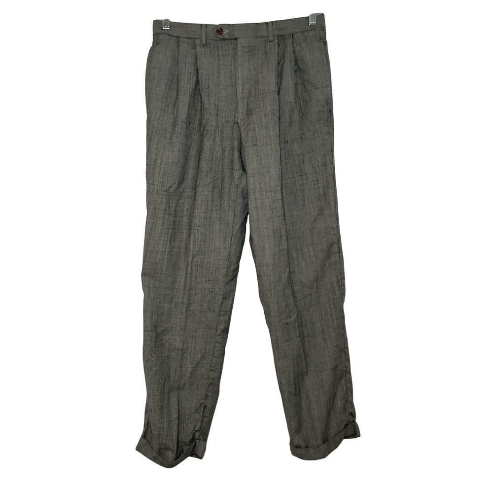 Lauren Ralph Lauren Mens Grey 100% Wool Pleated Cuffed Dress Pants 33x32 classic